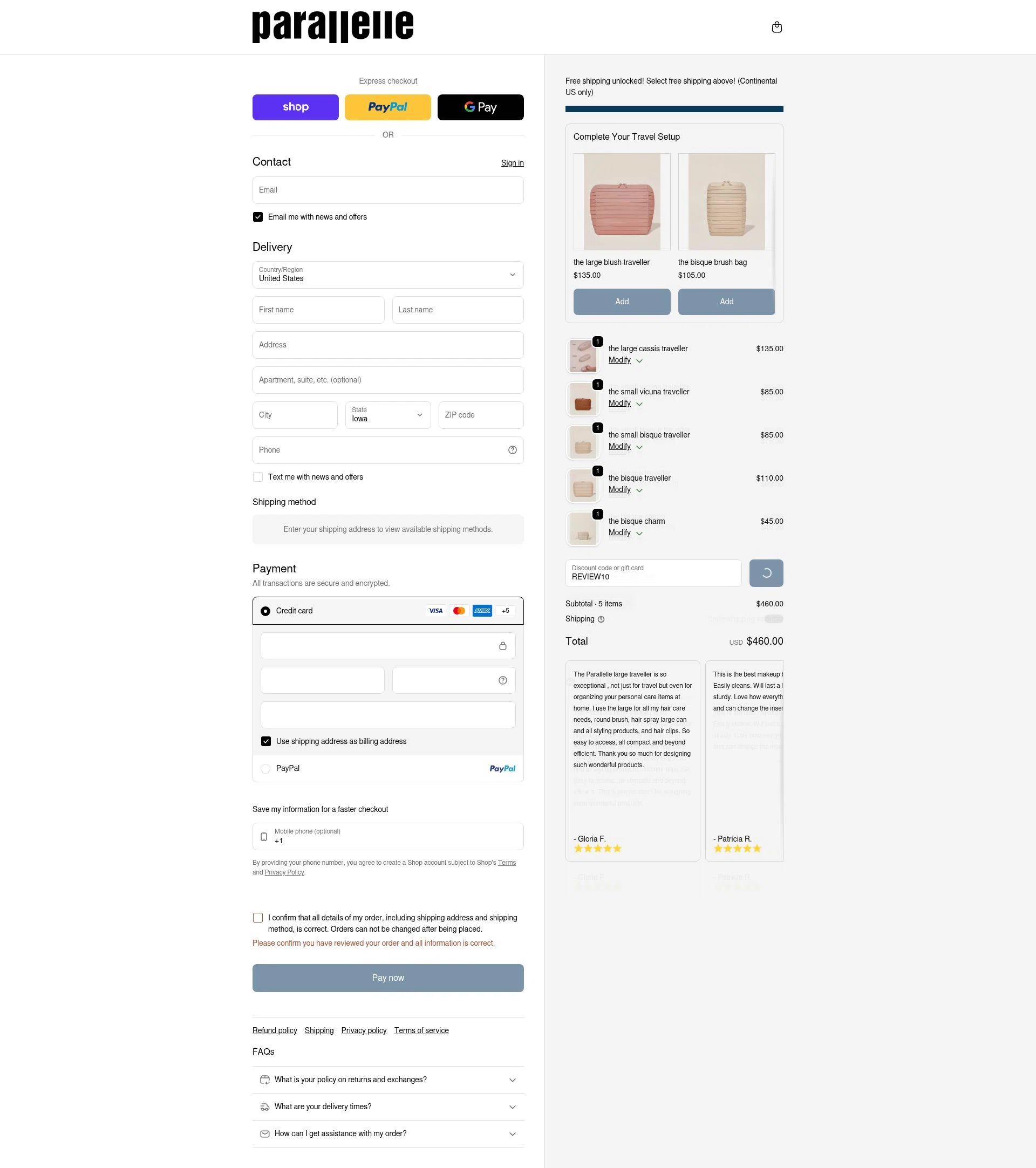 Parallelle checkout page showing Parallelle discount code box | Screenshot taken by SimplyCodes community member on Feb 5, 2026