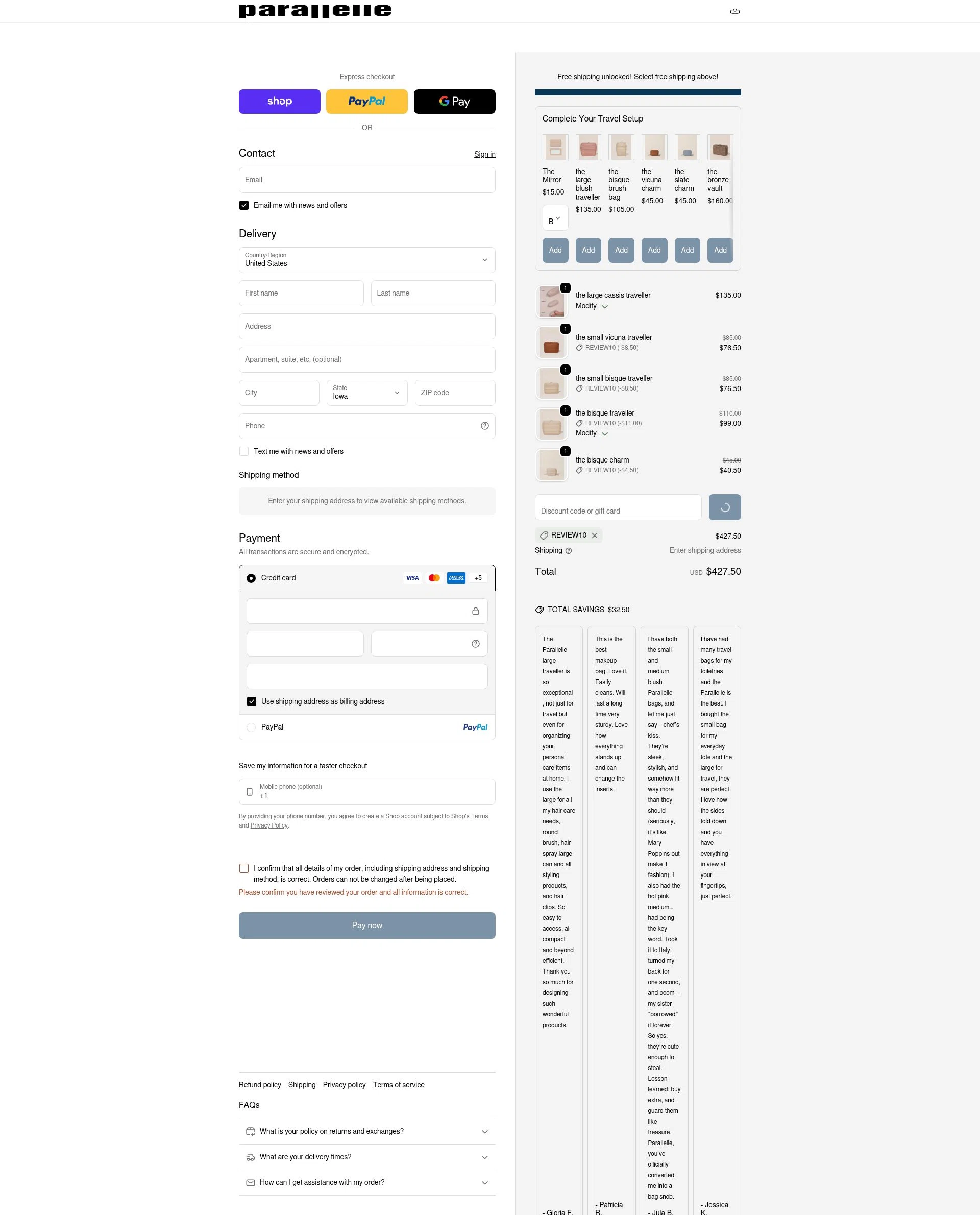 Parallelle checkout page showing Parallelle discount code box | Screenshot taken by SimplyCodes community member on Jan 31, 2026