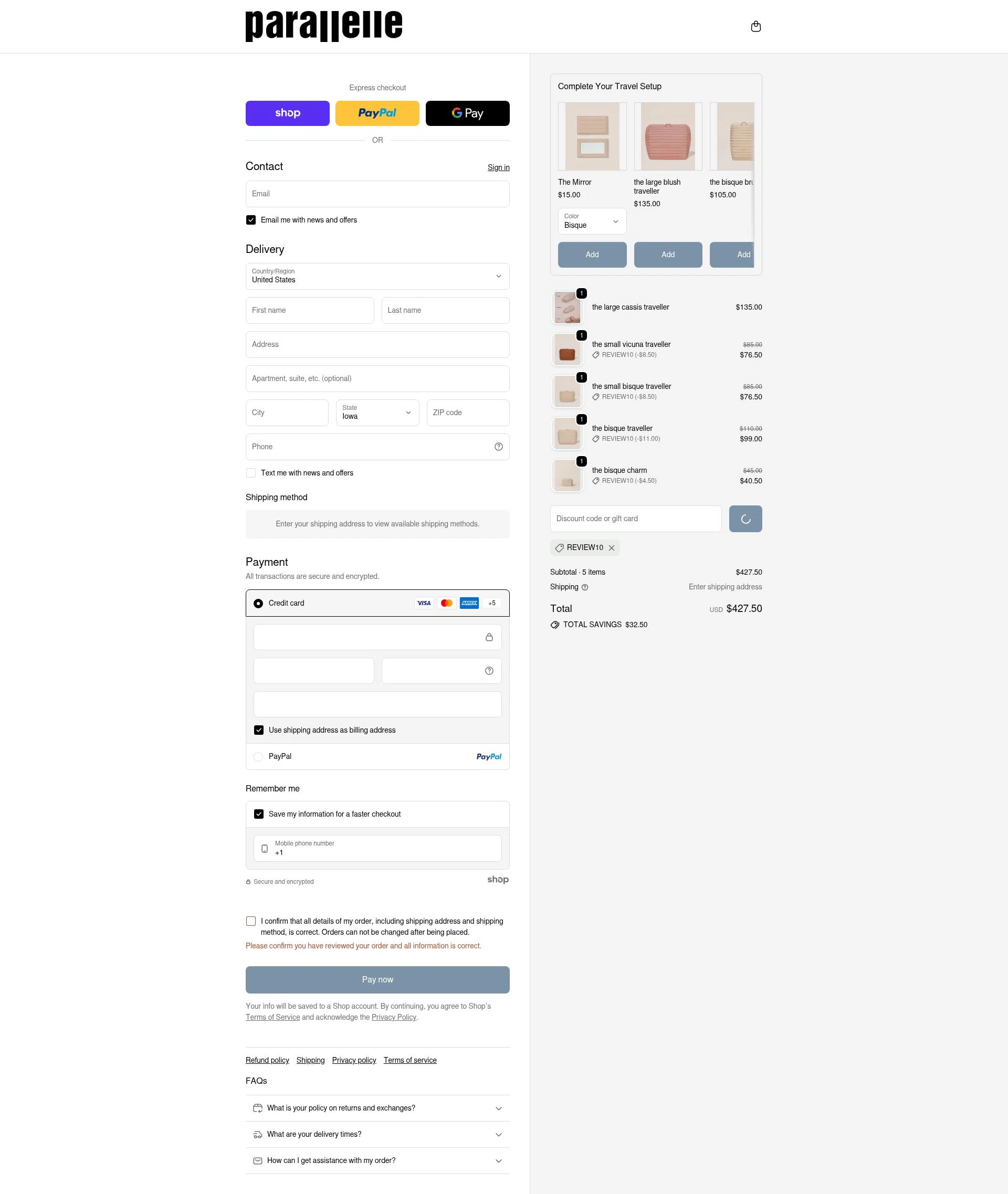 Parallelle checkout page showing Parallelle discount code box | Screenshot taken by SimplyCodes community member on Jan 27, 2026
