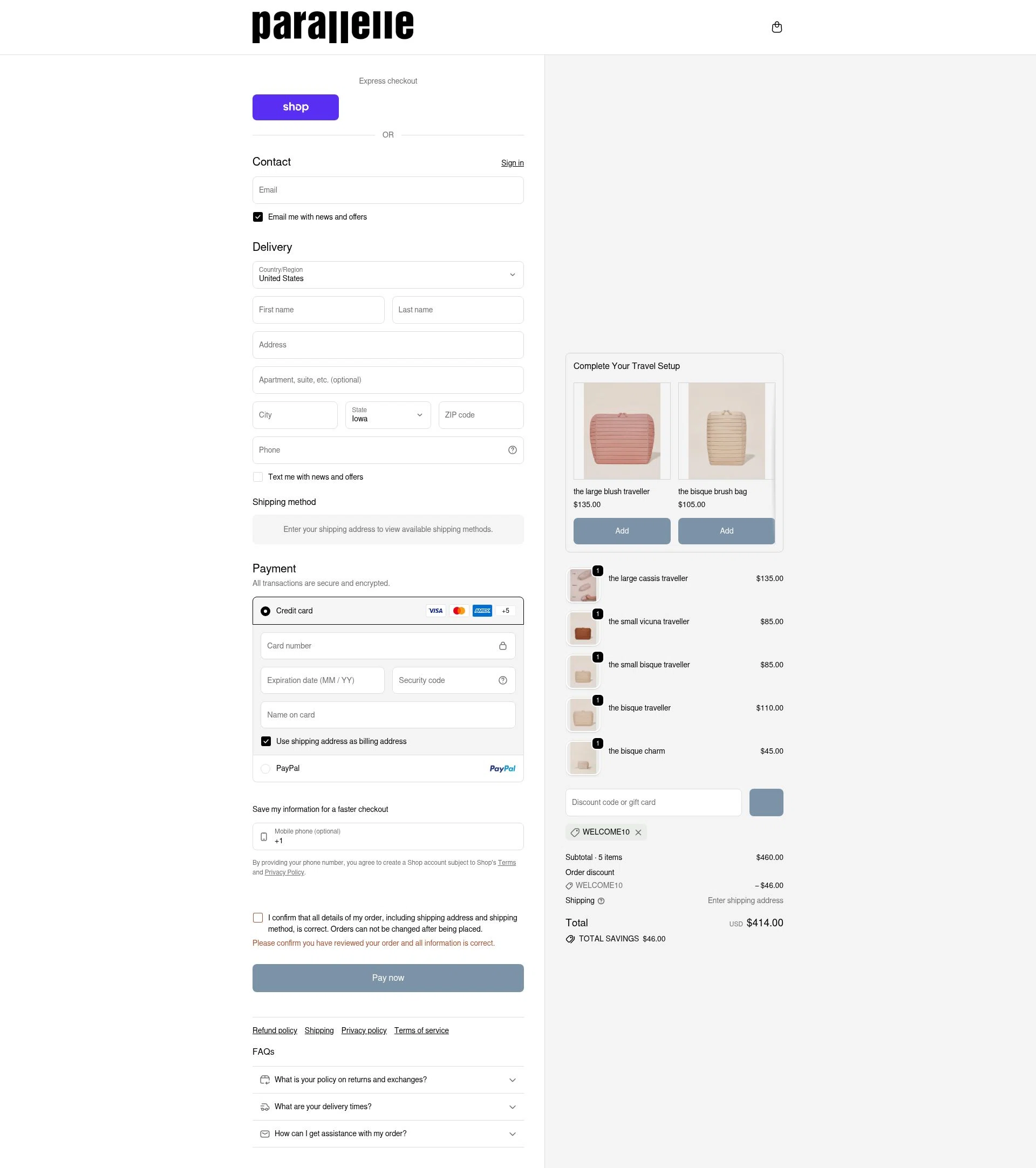 Parallelle checkout page showing Parallelle discount code box | Screenshot taken by SimplyCodes community member on Feb 5, 2026