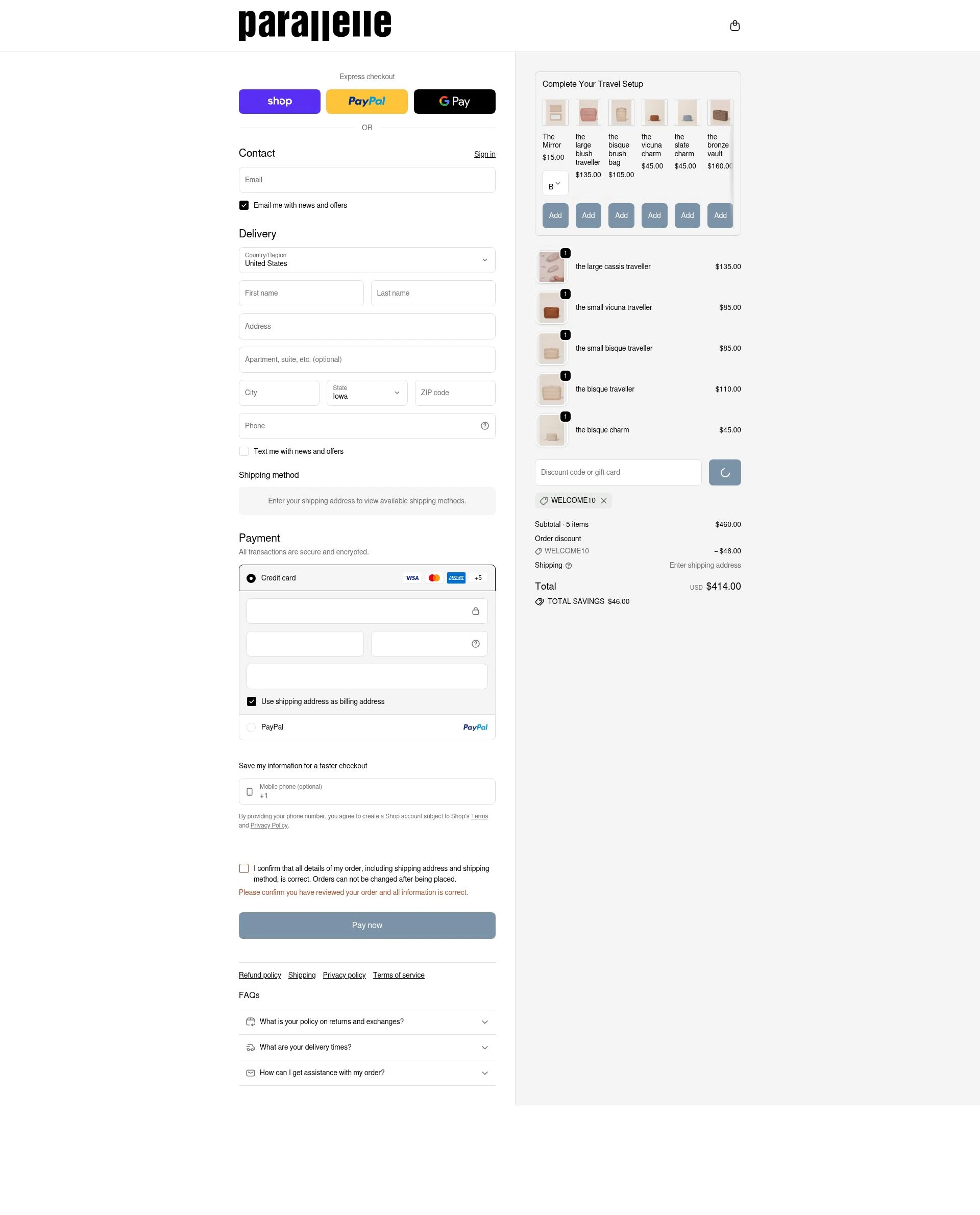 Parallelle checkout page showing Parallelle discount code box | Screenshot taken by SimplyCodes community member on Jan 31, 2026