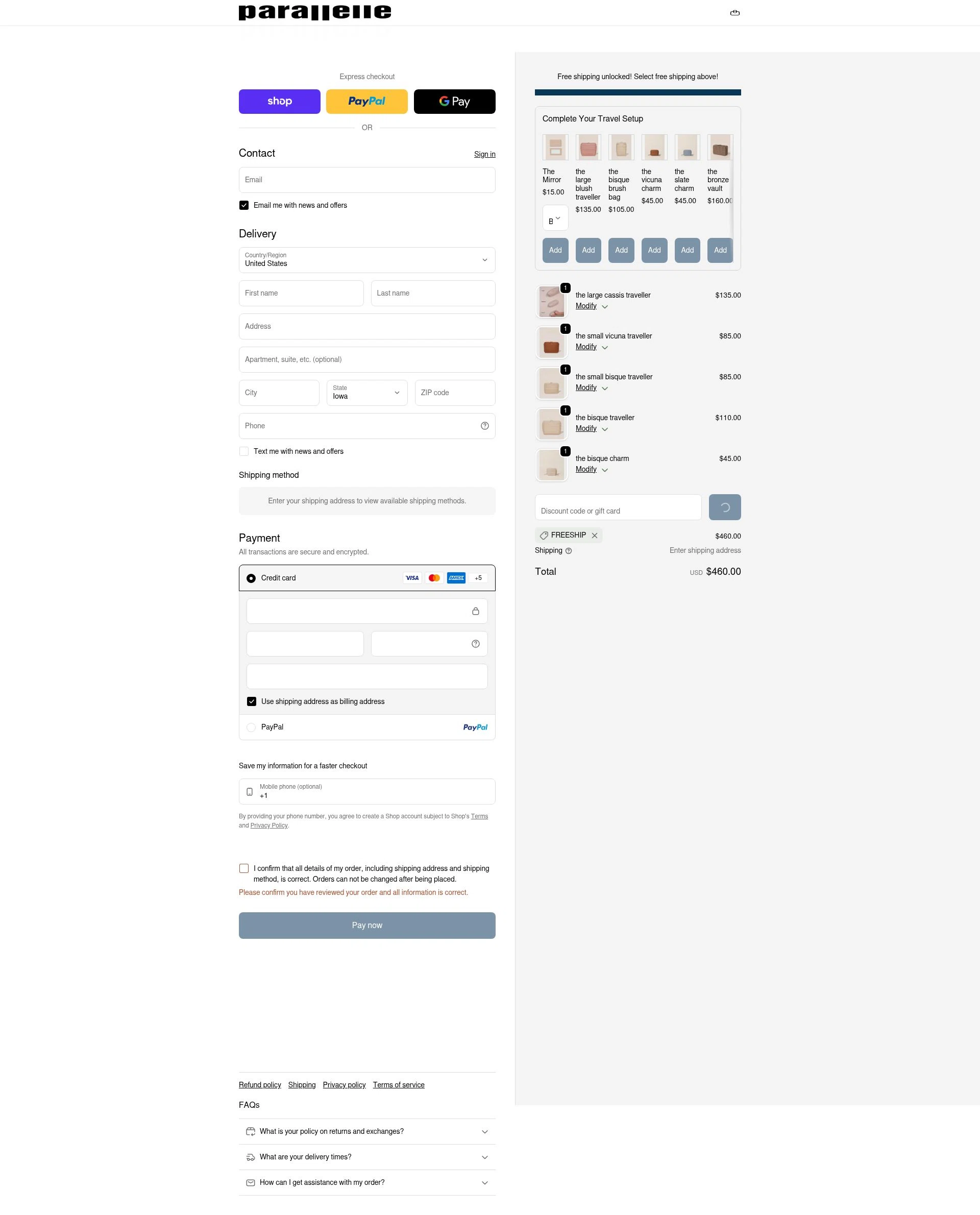 Parallelle checkout page showing Parallelle discount code box | Screenshot taken by SimplyCodes community member on Jan 31, 2026