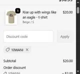 10WANI coupon verification screenshot
