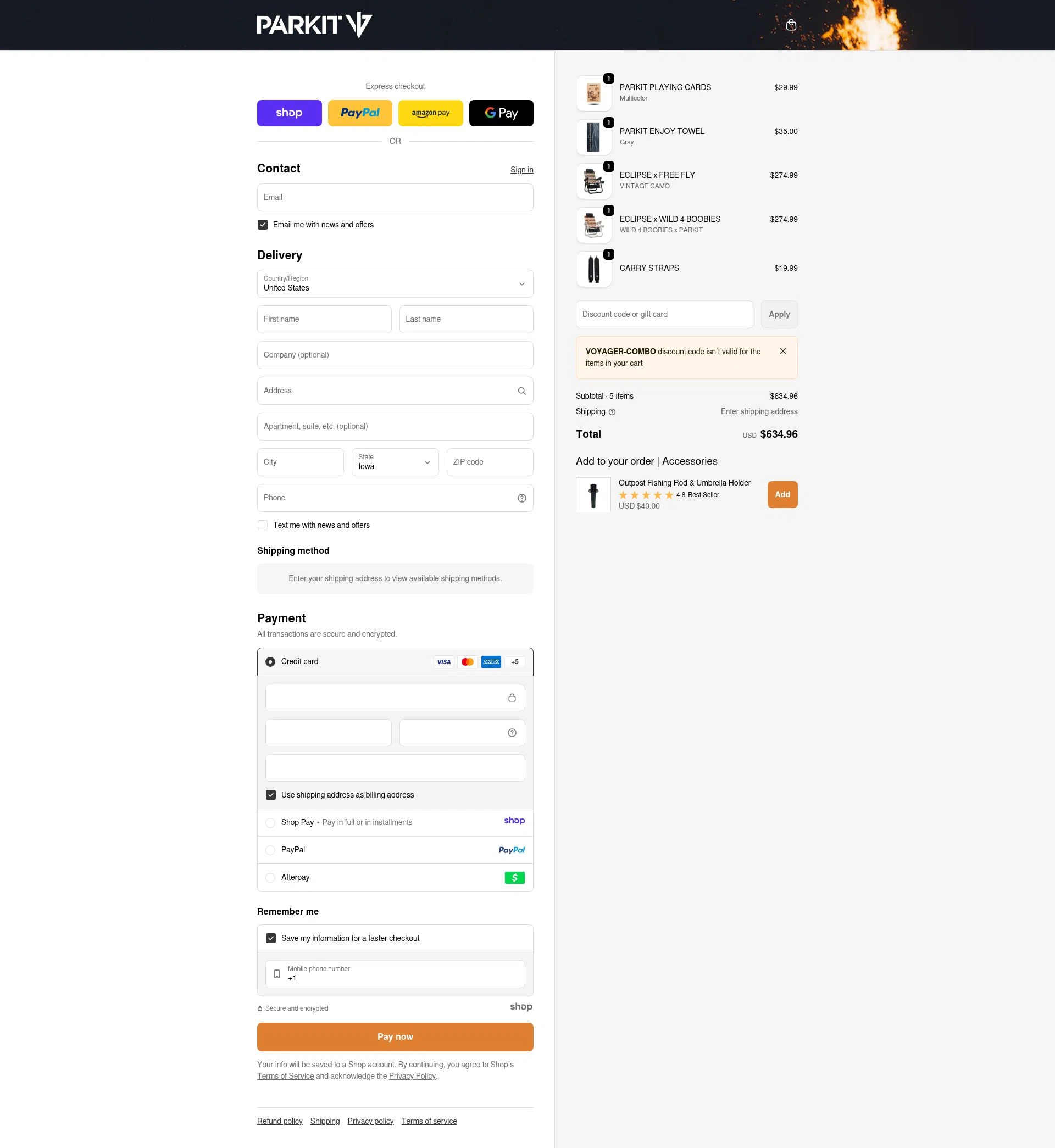 PARKIT Movement checkout page showing PARKIT Movement promo code box | Screenshot taken by SimplyCodes community member on Jan 7, 2026