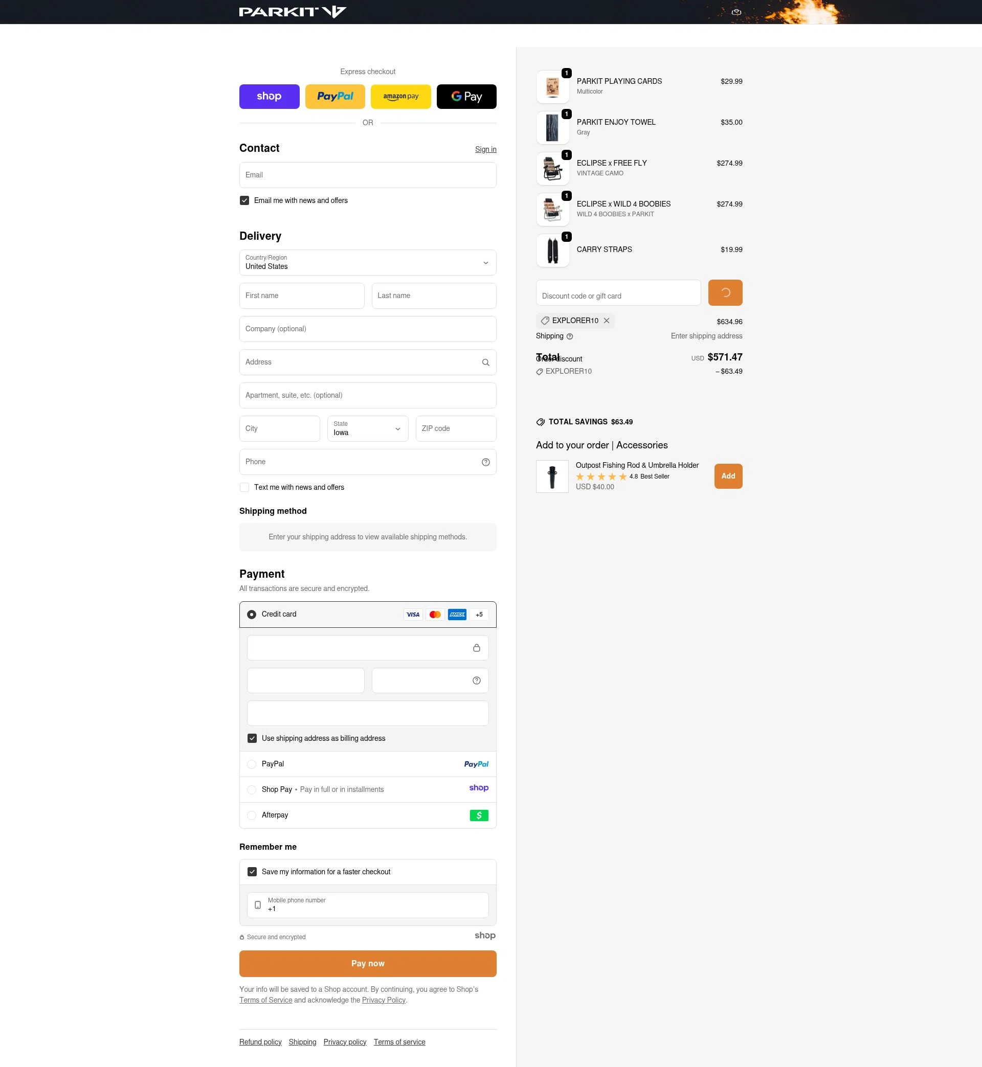 PARKIT Movement checkout page showing PARKIT Movement promo code box | Screenshot taken by SimplyCodes community member on Dec 15, 2025