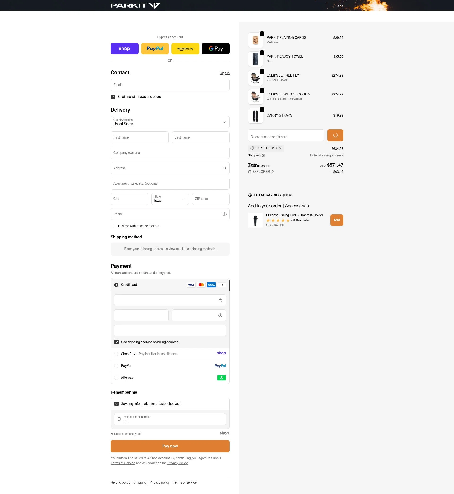PARKIT Movement checkout page showing PARKIT Movement promo code box | Screenshot taken by SimplyCodes community member on Dec 27, 2025