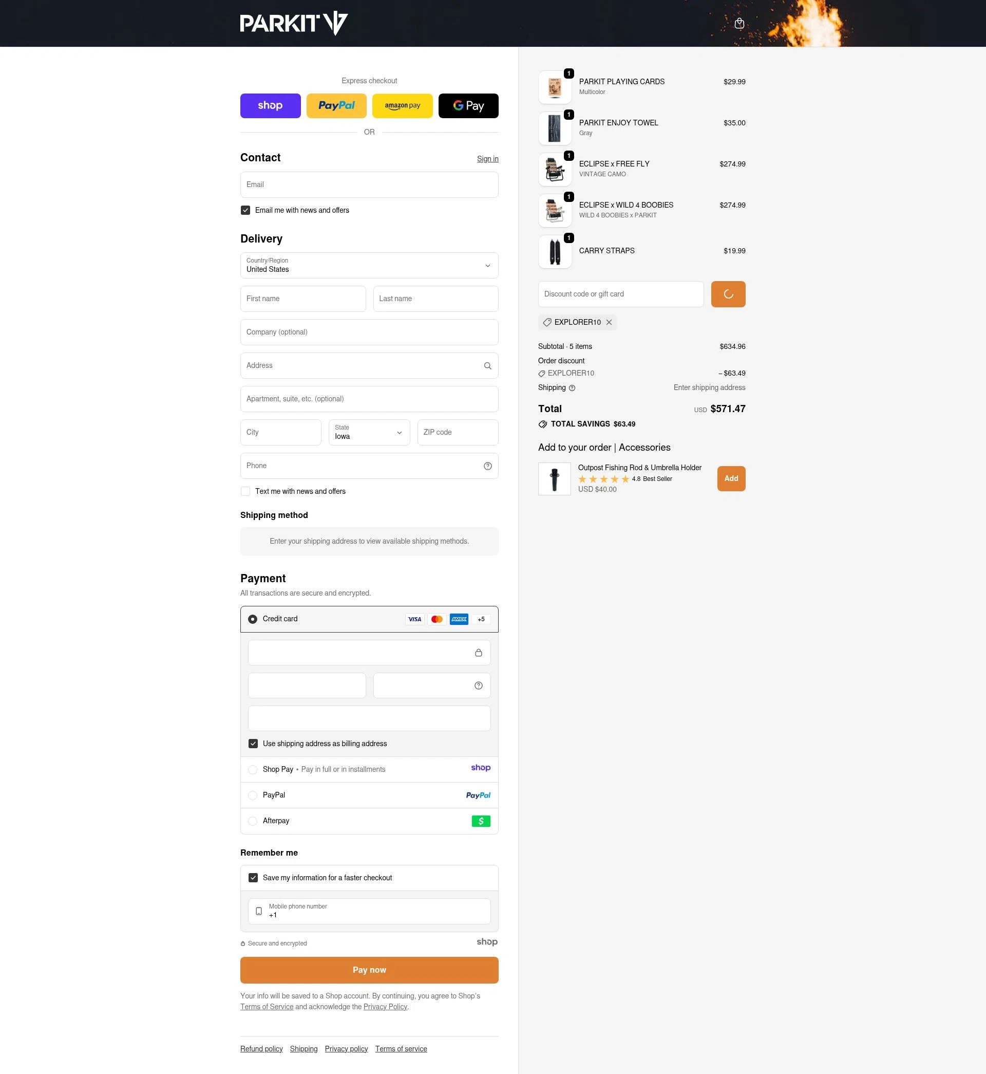 PARKIT Movement checkout page showing PARKIT Movement promo code box | Screenshot taken by SimplyCodes community member on Dec 23, 2025