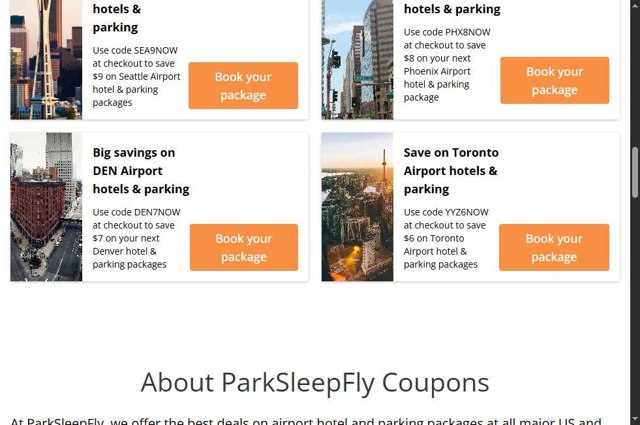 ParkSleepFly.com checkout page showing ParkSleepFly.com coupon code box | Screenshot taken by SimplyCodes community member on Aug 21, 2025