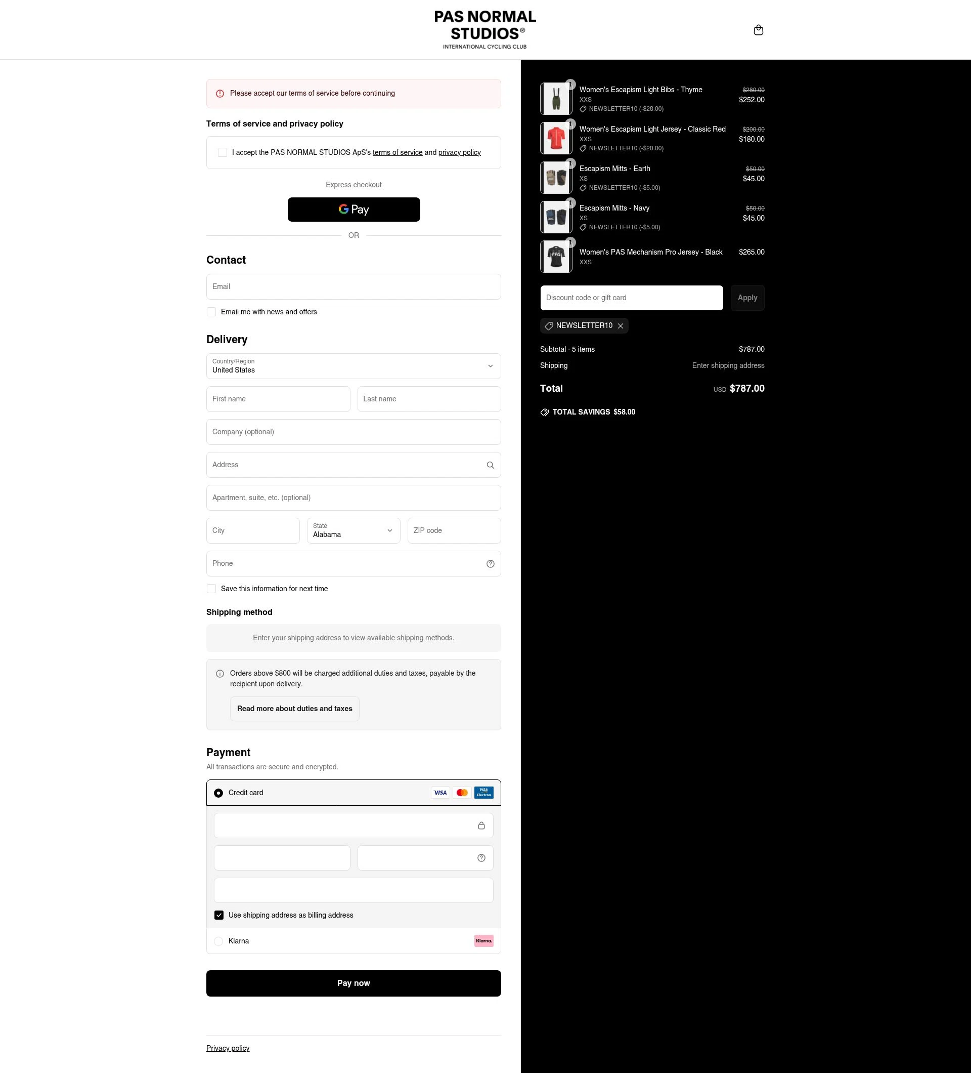 Pas Normal Studios checkout page showing Pas Normal Studios discount code box | Screenshot taken by SimplyCodes community member on May 6, 2025