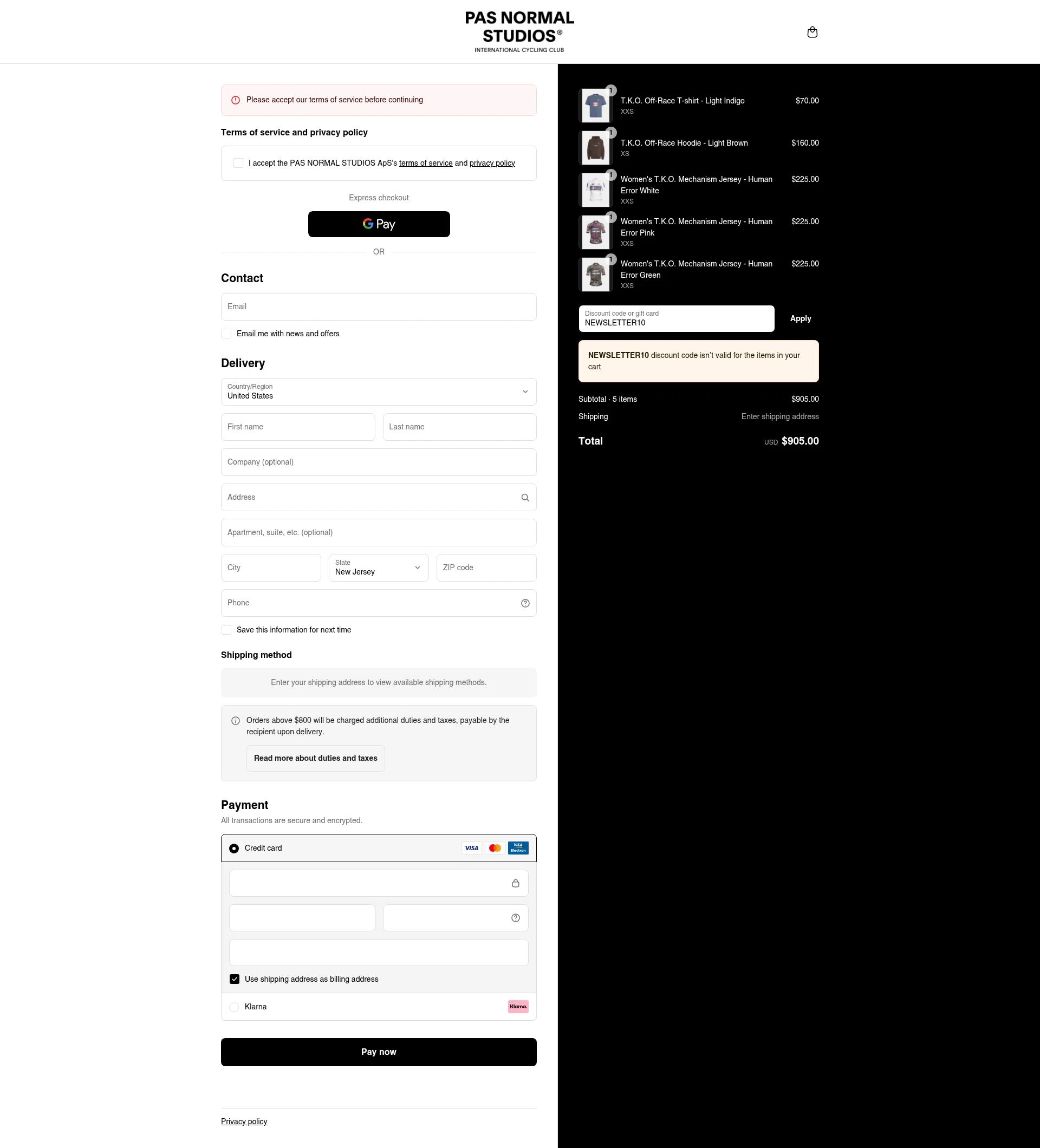 Pas Normal Studios checkout page showing Pas Normal Studios discount code box | Screenshot taken by SimplyCodes community member on May 16, 2025