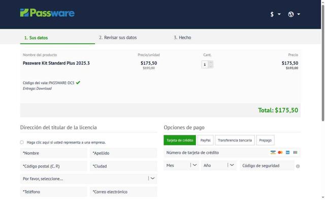 Passware checkout page showing Passware coupon code box | Screenshot taken by SimplyCodes community member on Jul 30, 2025