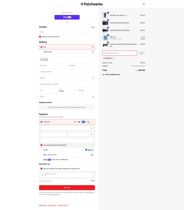 Patchwerks checkout page showing Patchwerks discount code box | Screenshot taken by SimplyCodes community member on May 27, 2025