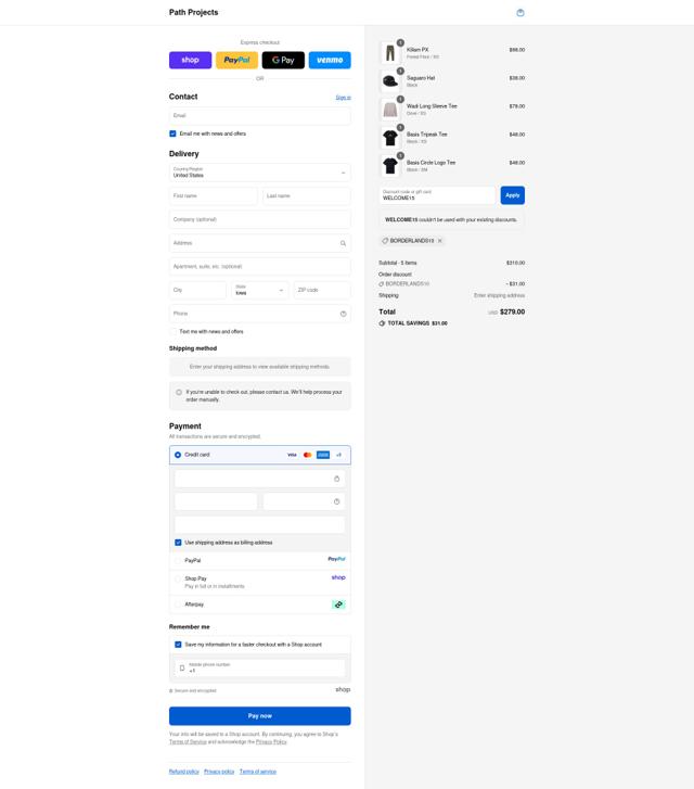 Path Projects checkout page showing Path Projects discount code box | Screenshot taken by SimplyCodes community member on Sep 10, 2025