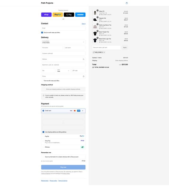 Path Projects checkout page showing Path Projects discount code box | Screenshot taken by SimplyCodes community member on Sep 13, 2025