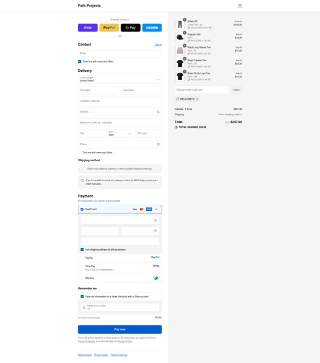 Path Projects checkout page showing Path Projects discount code box | Screenshot taken by SimplyCodes community member on Sep 13, 2025