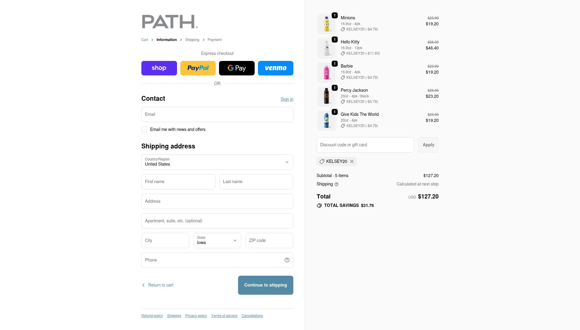 PathWater checkout page showing PathWater promo code box | Screenshot taken by SimplyCodes community member on Feb 15, 2026