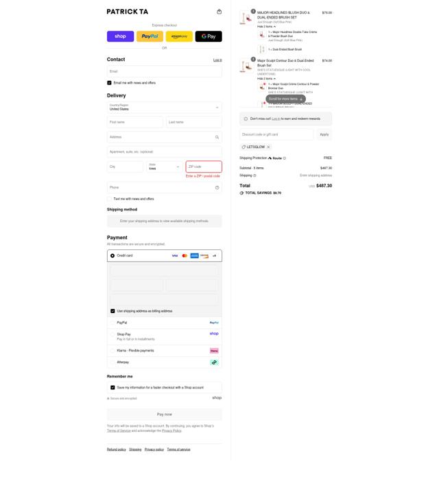 Patrick Ta checkout page showing Patrick Ta discount code box | Screenshot taken by SimplyCodes community member on Sep 2, 2025