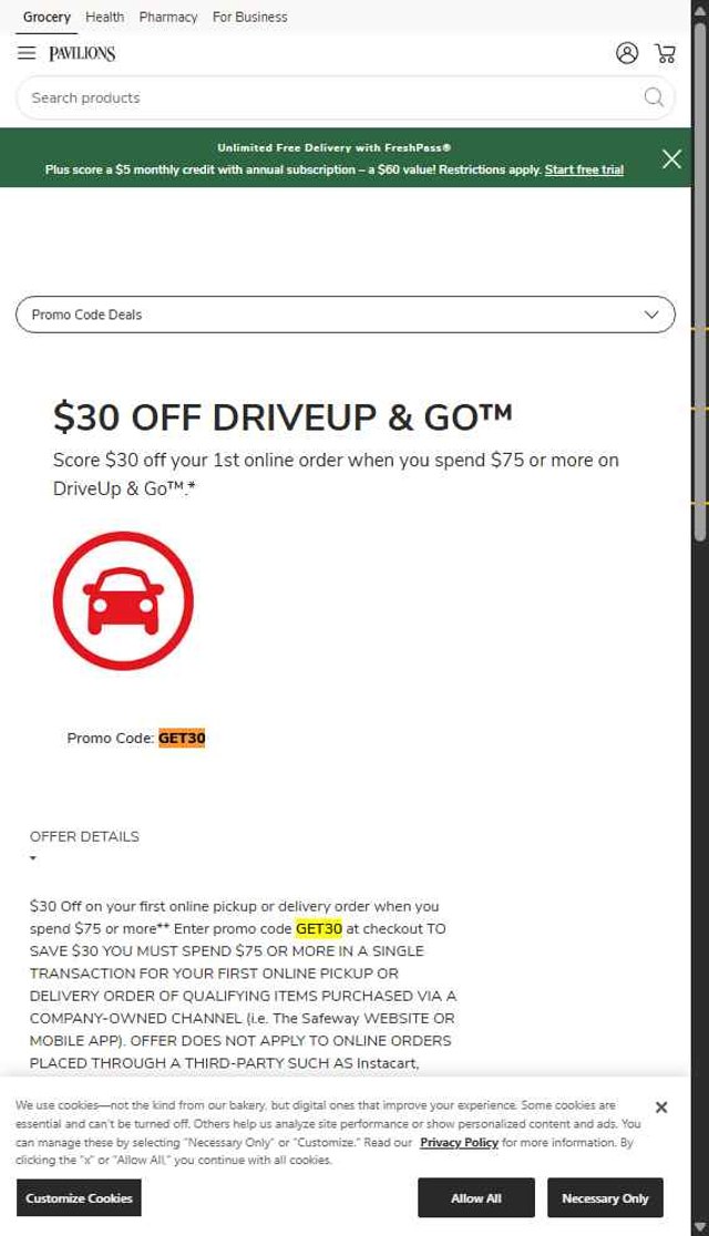 Pavilions checkout page showing Pavilions promo code box | Screenshot taken by SimplyCodes community member on Aug 31, 2025