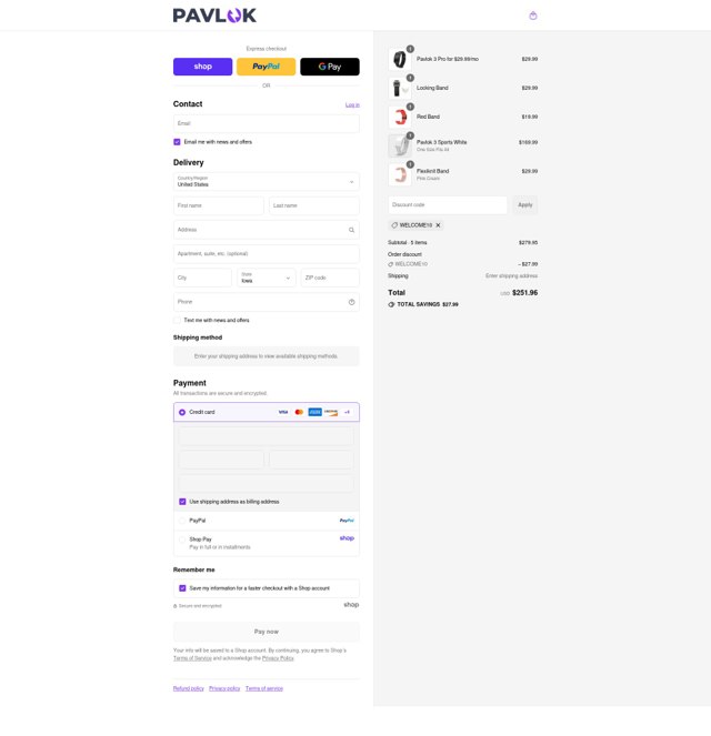 Pavlok checkout page showing Pavlok promo code box | Screenshot taken by SimplyCodes community member on Sep 2, 2025