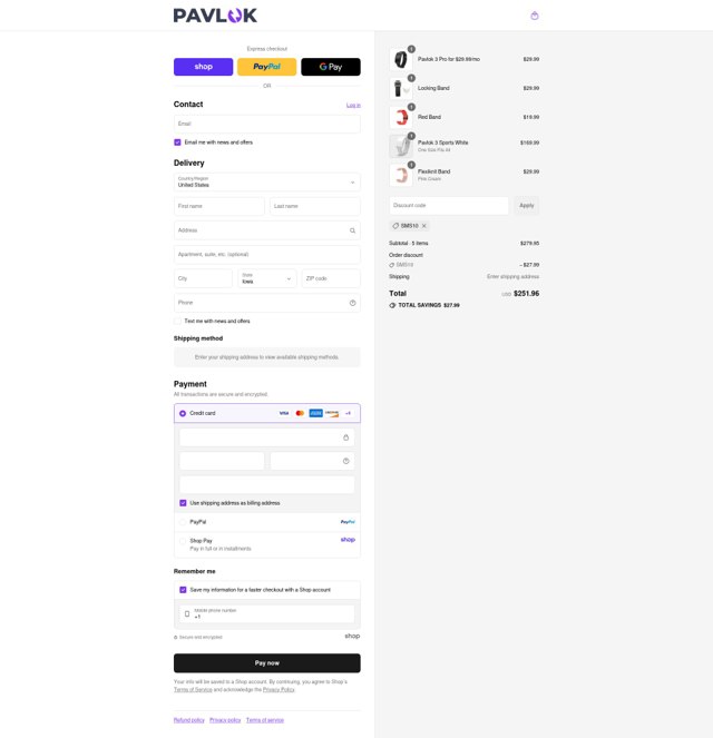 Pavlok checkout page showing Pavlok promo code box | Screenshot taken by SimplyCodes community member on Sep 2, 2025