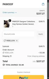 REBELLION coupon verification screenshot