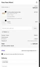 paws10 coupon verification screenshot