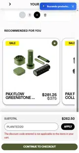 PAX coupon verification screenshot
