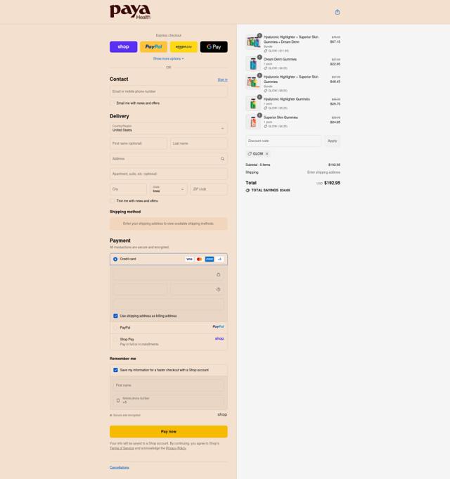 Paya Health checkout page showing Paya Health discount code box | Screenshot taken by SimplyCodes community member on Sep 13, 2025