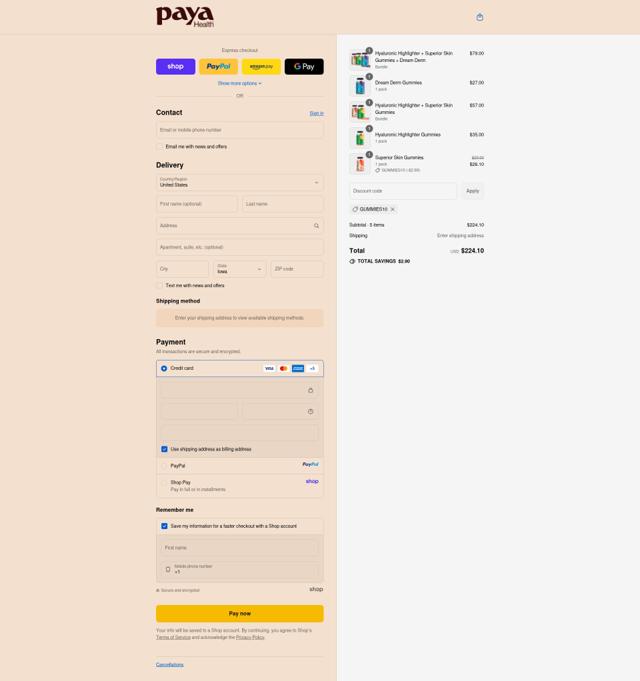 Paya Health checkout page showing Paya Health discount code box | Screenshot taken by SimplyCodes community member on Sep 13, 2025