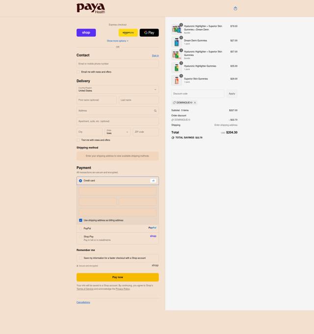 Paya Health checkout page showing Paya Health discount code box | Screenshot taken by SimplyCodes community member on Sep 13, 2025