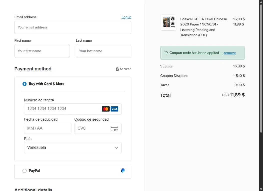 Payhip checkout page showing Payhip discount code box | Screenshot taken by SimplyCodes community member on Feb 3, 2026
