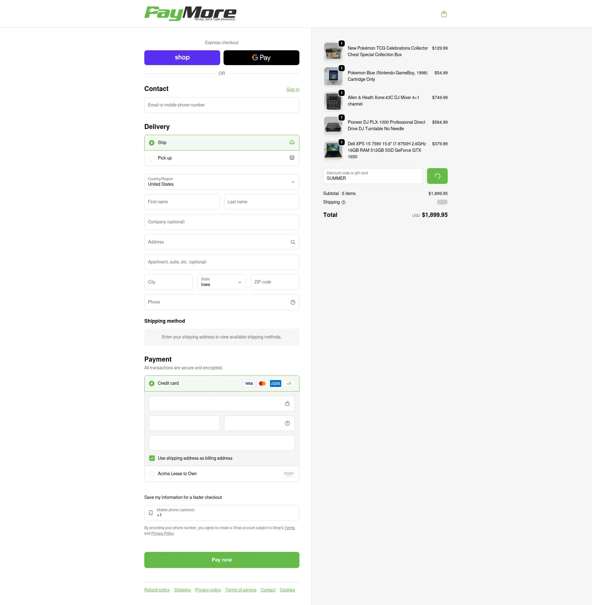 PayMore checkout page showing PayMore discount code box | Screenshot taken by SimplyCodes community member on Feb 4, 2026