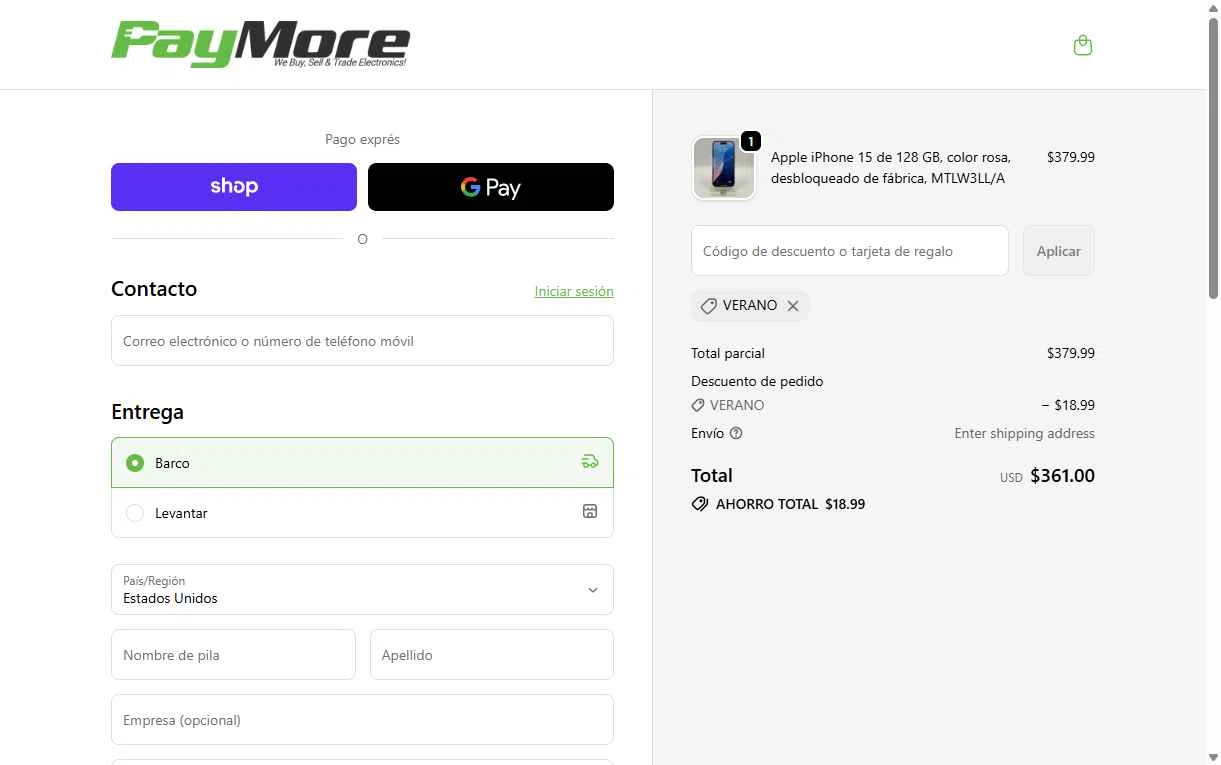 PayMore checkout page showing PayMore discount code box | Screenshot taken by SimplyCodes community member on Feb 5, 2026