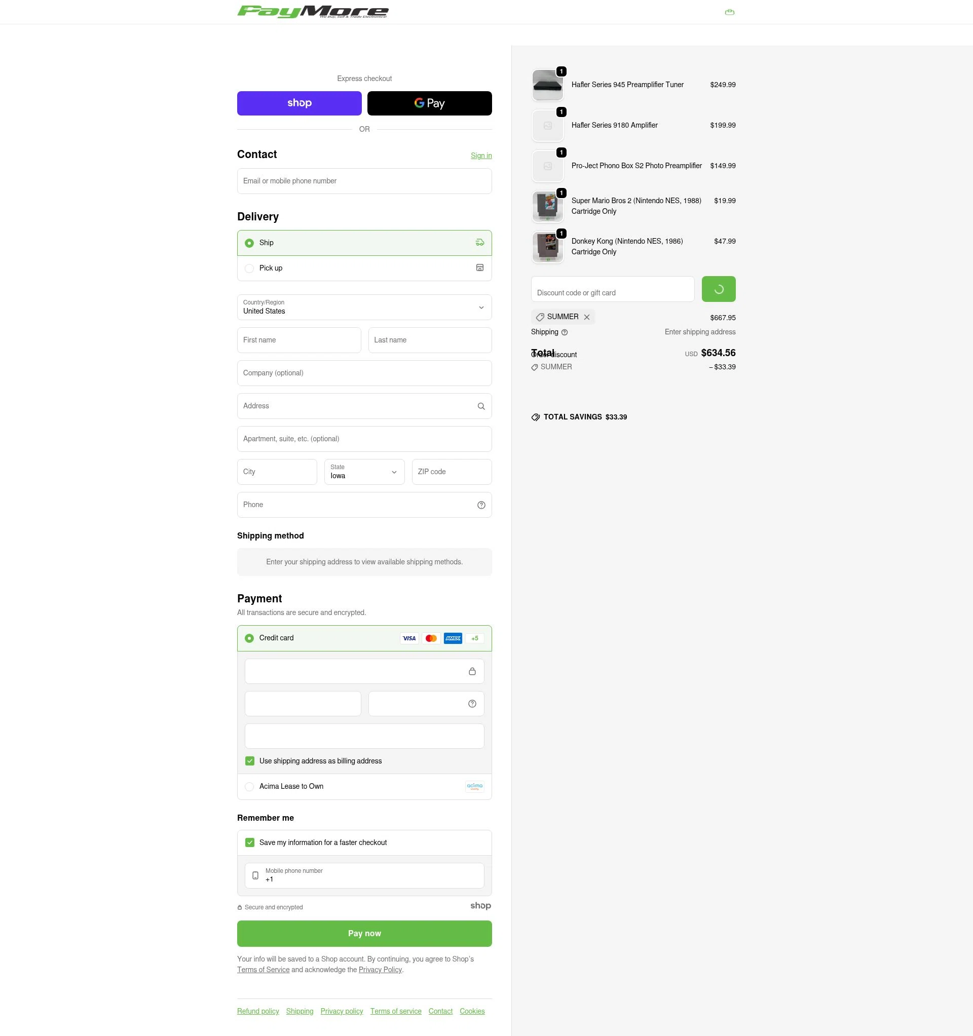 PayMore checkout page showing PayMore discount code box | Screenshot taken by SimplyCodes community member on Jan 6, 2026