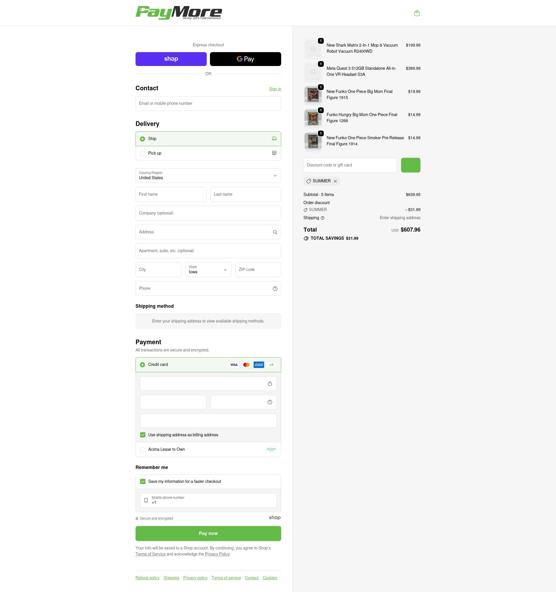 PayMore checkout page showing PayMore discount code box | Screenshot taken by SimplyCodes community member on Jan 16, 2026