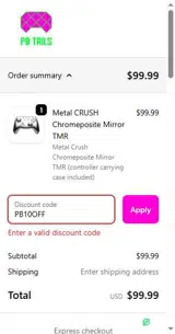 PB10OFF coupon verification screenshot