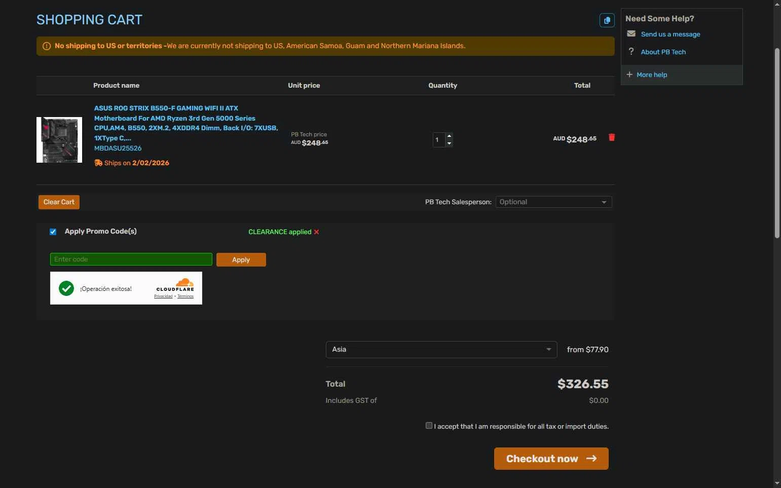 PB Tech checkout page showing PB Tech promo code box | Screenshot taken by SimplyCodes community member on Jan 25, 2026