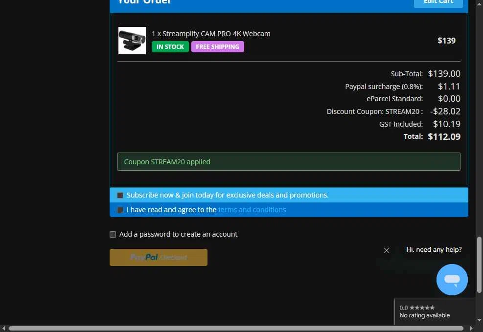 PC Case Gear checkout page showing PC Case Gear discount code box | Screenshot taken by SimplyCodes community member on May 13, 2025