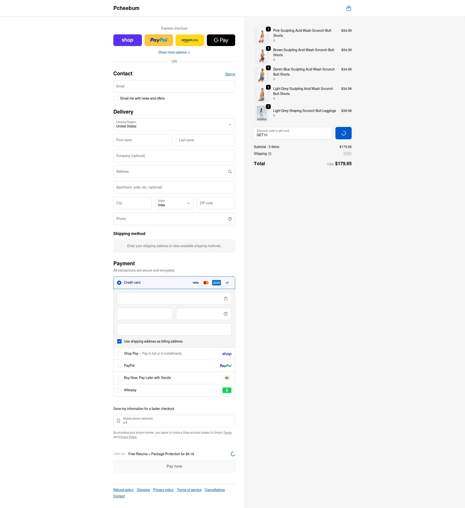 Pcheebum checkout page showing Pcheebum discount code box | Screenshot taken by SimplyCodes community member on Feb 12, 2026
