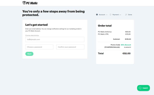 PC Matic checkout page showing PC Matic promo code box | Screenshot taken by SimplyCodes community member on May 17, 2025