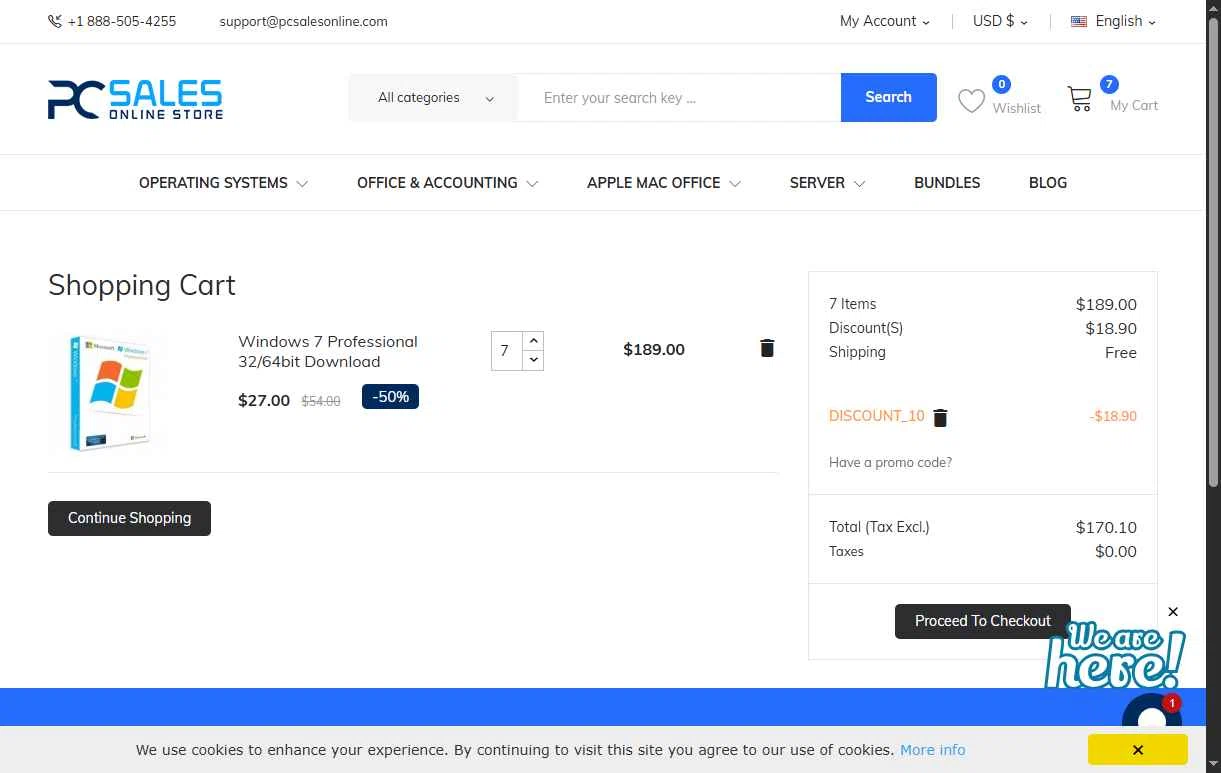 PC Sales Online checkout page showing PC Sales Online promo code box | Screenshot taken by SimplyCodes community member on Aug 29, 2025