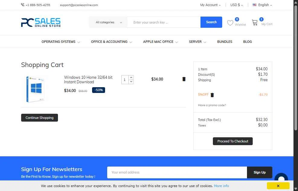 PC Sales Online checkout page showing PC Sales Online promo code box | Screenshot taken by SimplyCodes community member on Oct 17, 2025