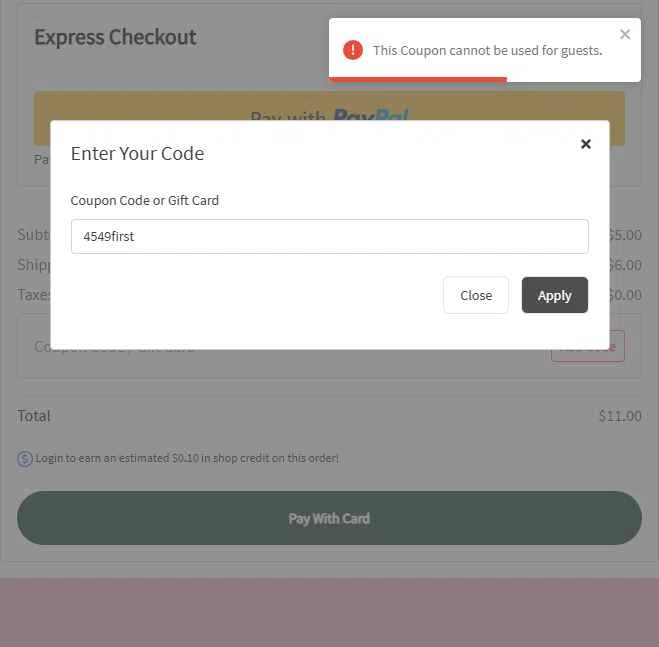 Pretty Chic Unique checkout page showing Pretty Chic Unique promo code box | Screenshot taken by SimplyCodes community member on Jun 1, 2025