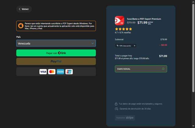 PDF Expert checkout page showing PDF Expert promo code box | Screenshot taken by SimplyCodes community member on Sep 9, 2025