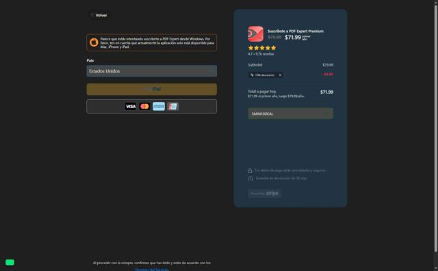 PDF Expert checkout page showing PDF Expert promo code box | Screenshot taken by SimplyCodes community member on Aug 19, 2025