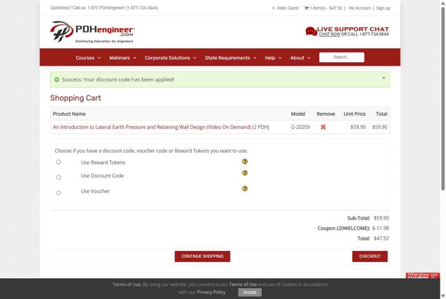 PDHengineer checkout page showing PDHengineer discount code box | Screenshot taken by SimplyCodes community member on Jul 12, 2025