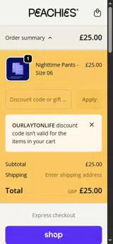 OURLAYTONLIFE coupon verification screenshot