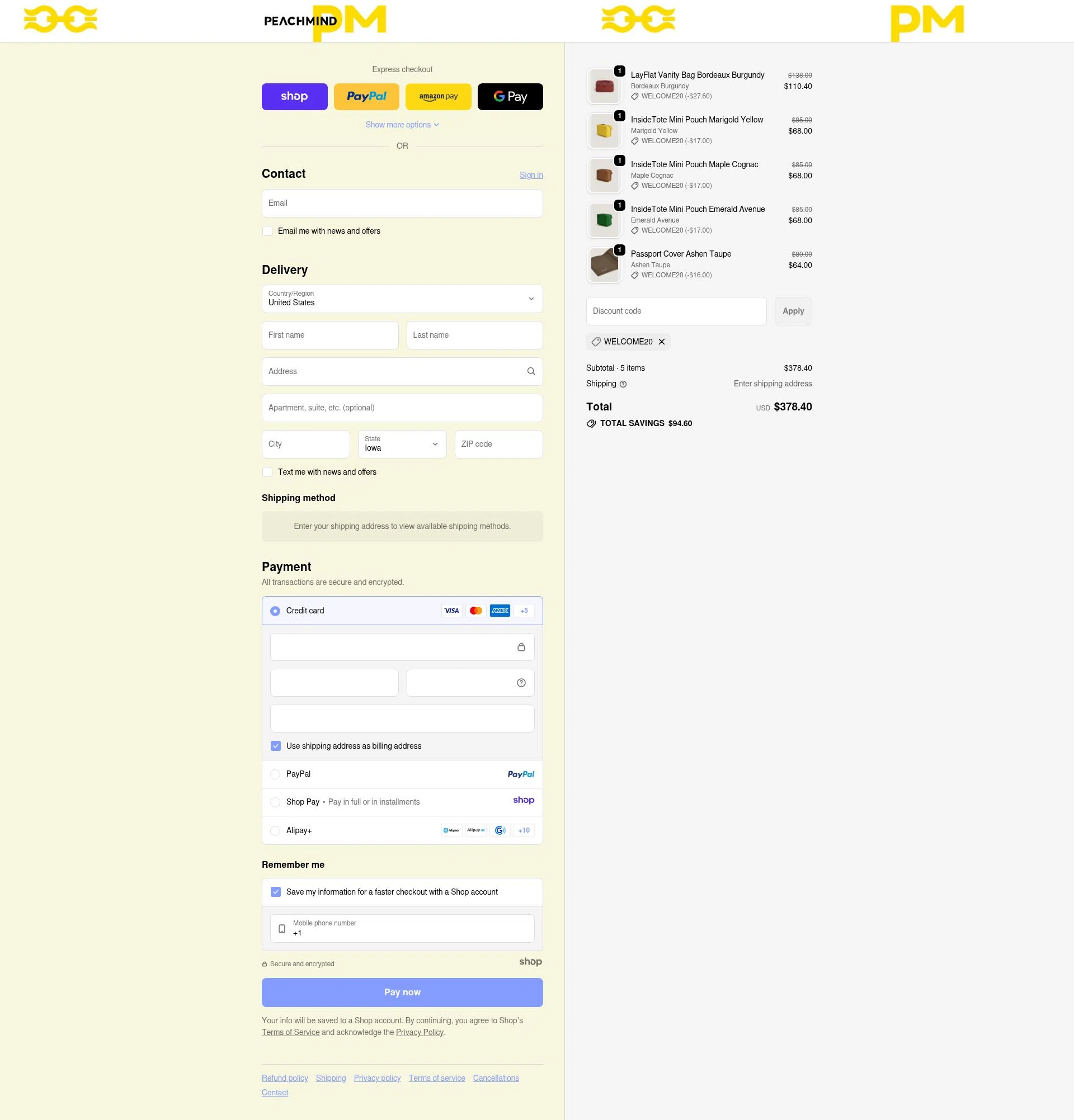 PEACHMIND checkout page showing PEACHMIND promo code box | Screenshot taken by SimplyCodes community member on Dec 11, 2025