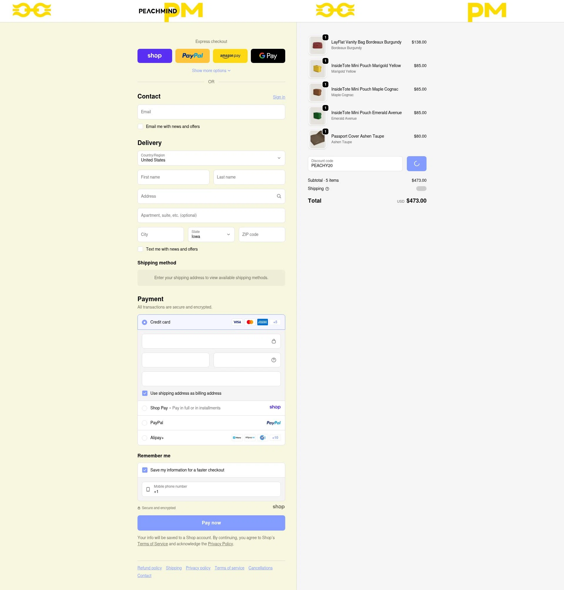 PEACHMIND checkout page showing PEACHMIND promo code box | Screenshot taken by SimplyCodes community member on Dec 23, 2025