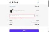 PEAK100 coupon verification screenshot